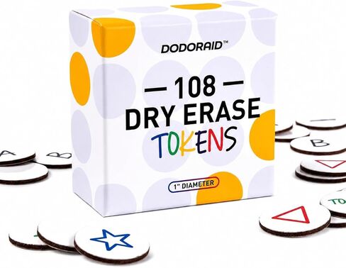 Dry Erase Tokens, 108 Pack Reusable 1 Inch Round Game Tokens, Writable Blank Counters for Markers, Board Games, RPGs, Classroom Activities and DIY Game Design in Kuwait