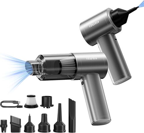 Mini Car Vacuum Portable Cordless, 20000PA Powerful Suction,7800mAh,High Power, LED Light, Dual Filter, Car Vacuum Cleaner & Air Duster for Home, Desk, PC, Keyboard in Saudi Arabia