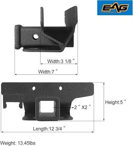 وصلة استقبال EAG مقاس 2 بوصة مع وصلة أسلاك من الفئة III طقم وصلة مقطورة للسحب مناسب لـ 07-18 Wrangler JK in Kuwait