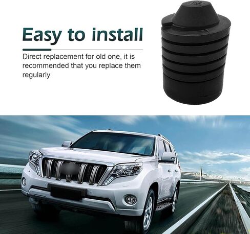 2 PCS Car Hood Bumper Stoppers, Rubber High-elasticity Anti-rattle Buffer Cushion Block, OEM# 90541-15019, Compatible with Highlander Corolla Tundra Runner Fortuner Avalon (Black) in Kuwait