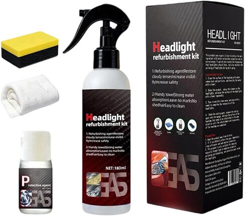 Advanced Car Headlight Restoration Kit, 2026 New Erase Yellowing & Oxidation Restores Clarity with Long-Lasting UV & Ceramic Shield, Headlight Cleaner, Headlight Restoration Spray (1) in Saudi Arabia