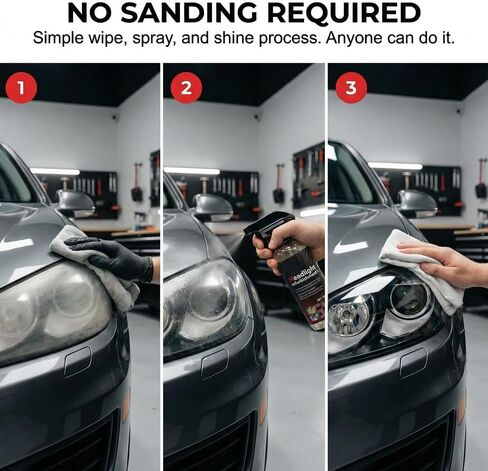 Advanced Car Headlight Restoration Kit, 2026 New Erase Yellowing & Oxidation Restores Clarity with Long-Lasting UV & Ceramic Shield, Headlight Cleaner, Headlight Restoration Spray (1) in Saudi Arabia