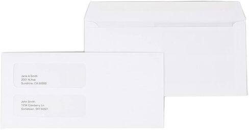 Staples 4 3/16 x 9 مظاريف أعمال بيضاء مصقولة، مظاريف بريدية قياسية للمكتب، 2000/كرتون in Kuwait