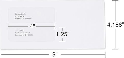 Staples 4 3/16 x 9 مظاريف أعمال بيضاء مصقولة، مظاريف بريدية قياسية للمكتب، 2000/كرتون in Kuwait