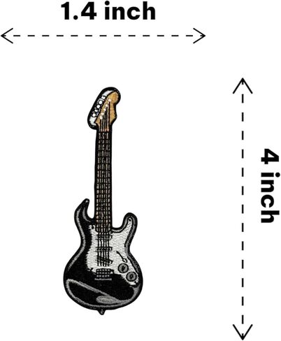 4" Electric Guitar Iron On Patch - Embroidered Music Rock n Roll Musician Applique Appliques Iron On Sew On Patches for Holes, Clothing, Jeans, Hat, Backpacks, Clothes in Kuwait