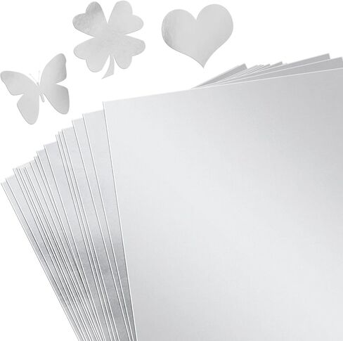 30 Sheets Silver Metallic Cardstock Paper,A4 Sized (250gsm) Reflective Mirrored Cardstock,Mirror Finish Silver Foil Board for DIY Crafts,Scrapbook Arts,Invitations,Thank You Cards,Decor in Saudi Arabia