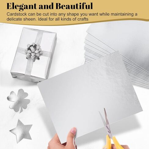 30 Sheets Silver Metallic Cardstock Paper,A4 Sized (250gsm) Reflective Mirrored Cardstock,Mirror Finish Silver Foil Board for DIY Crafts,Scrapbook Arts,Invitations,Thank You Cards,Decor in Saudi Arabia
