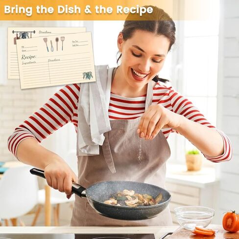 100 Pcs Recipe Cards 4x6, Double Sided Blank Cardstock Cards for Recording Recipes, Kitchen Diaries, Bridal Shower, Wedding, Housewarming, Banquet Preparation in Saudi Arabia