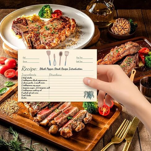 100 Pcs Recipe Cards 4x6, Double Sided Blank Cardstock Cards for Recording Recipes, Kitchen Diaries, Bridal Shower, Wedding, Housewarming, Banquet Preparation in Saudi Arabia