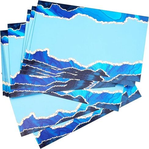 RXBC2011 Thank you for your support cards marble business packaging customer appreciation notes 3.5x2 inches pack of 100 Blue in Kuwait
