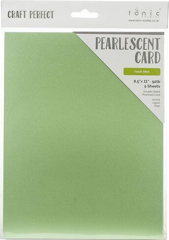 Craft Perfect Pearlescent Cardstock, Double Sided, 8.5x11 in, 5 pack, Fresh Mint in Saudi Arabia