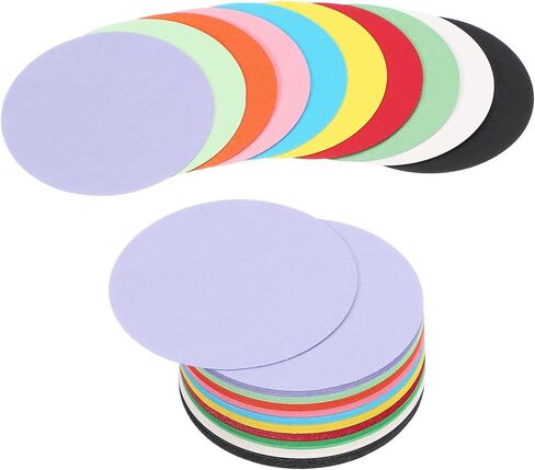 PATIKIL 72 Sheet Circle Card Stock, 2 Inch Round Cutouts Paper Thick Cardstock Coaster for DIY Craft Projects Printing Supplies Bulletin Board Decor, Multicolor in Kuwait