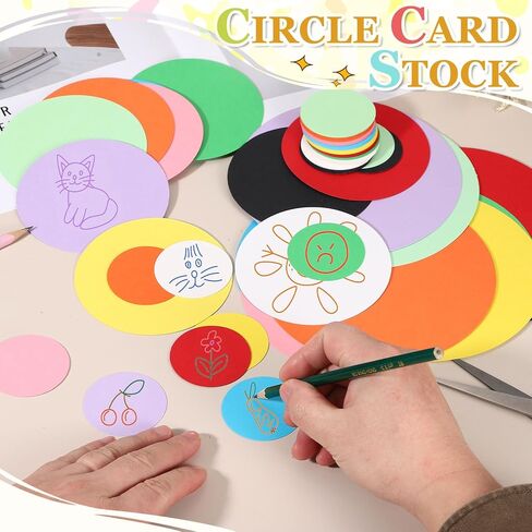 PATIKIL 72 Sheet Circle Card Stock, 2 Inch Round Cutouts Paper Thick Cardstock Coaster for DIY Craft Projects Printing Supplies Bulletin Board Decor, Multicolor in Kuwait