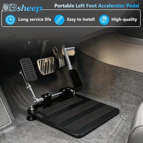 Portable Left Foot Accelerator Pedal for Most Handicap Amputee Disabled Injured Stroke Drivers,Quick Release & Footrest, All-Metal Split Design in Saudi Arabia
