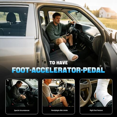 Portable Left Foot Accelerator Pedal for Most Handicap Amputee Disabled Injured Stroke Drivers,Quick Release & Footrest, All-Metal Split Design in Saudi Arabia