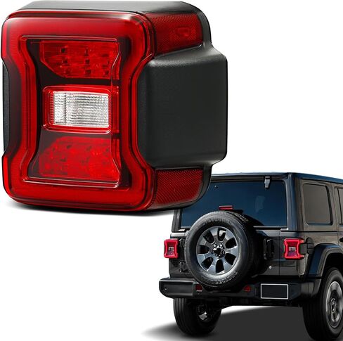 LED Tail Lights Compatible with 2018 2019 2020 2021 2022 2023 2024 2025 Jeep Wrangler Led Taillights W/O BLIS Rear Reverse Stop Brake Tail Lamp Assy Replacement OEM#68434889AB (Right Passenger Side) in Saudi Arabia