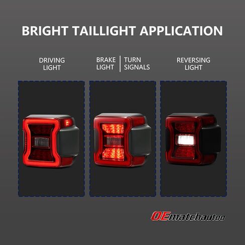 LED Tail Lights Compatible with 2018 2019 2020 2021 2022 2023 2024 2025 Jeep Wrangler Led Taillights W/O BLIS Rear Reverse Stop Brake Tail Lamp Assy Replacement OEM#68434889AB (Right Passenger Side) in Saudi Arabia