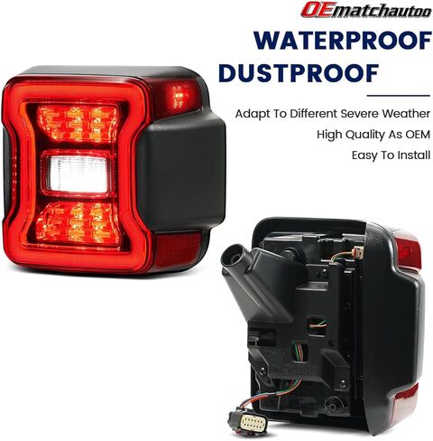 LED Tail Lights Compatible with 2018 2019 2020 2021 2022 2023 2024 2025 Jeep Wrangler Led Taillights W/O BLIS Rear Reverse Stop Brake Tail Lamp Assy Replacement OEM#68434889AB (Right Passenger Side) in Saudi Arabia