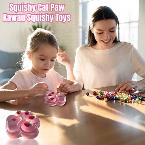 Taba Squishy Paw Squeeze Toys - Oversized 5-inch Cat Paw Squishy Fidget Toys for Kids and Adults,Stress Relief Kawaii Strawberry Cat Paw Toys,Relieves Stress Anxiety Gifts,for Birthday (Pink) in Kuwait