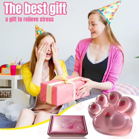 Taba Squishy Paw Squeeze Toys - Oversized 5-inch Cat Paw Squishy Fidget Toys for Kids and Adults,Stress Relief Kawaii Strawberry Cat Paw Toys,Relieves Stress Anxiety Gifts,for Birthday (Pink) in Kuwait