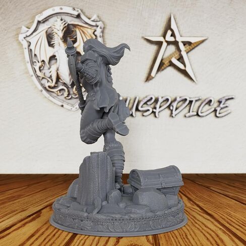 DND Minis for Miniature Game & Fantasy Role Playing - Tabletop Unpainted Miniatures for Dungeon Masters, 28mm Scale TTRPG Accessory Figure with Scenic Base - Angry Barbarian (AS212) in Kuwait