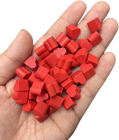10x10x10mm Small Wooden Heart Tokens, 100 Pack Mini Wood Cube Life Counters for Board Games, Health Point Markers, DIY Game Indicator Pieces for Tabletop RPG Card Games in Kuwait