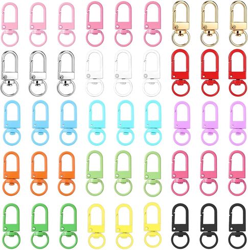 45 Pcs Small Metal Lobster Claw Clasps, Colorful Lobster Claw Clasps for Keychains Swivel Snap Hooks Lanyard Clips for Jewelry Making Connector DIY Craft Projects in Saudi Arabia