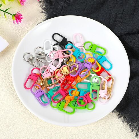 45 Pcs Small Metal Lobster Claw Clasps, Colorful Lobster Claw Clasps for Keychains Swivel Snap Hooks Lanyard Clips for Jewelry Making Connector DIY Craft Projects in Saudi Arabia