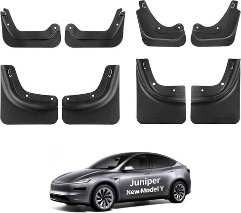 YONZEE 8-Pack Front & Rear Mud Flaps for Tesla Model Y Juniper Accessories 2026 2025 [Protect Paint, No Drilling Required], TPE Splash Guard, All Weather Mud Guards Body Kits for Tesla New Model Y in Saudi Arabia