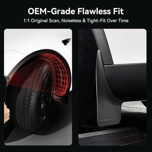 YONZEE 8-Pack Front & Rear Mud Flaps for Tesla Model Y Juniper Accessories 2026 2025 [Protect Paint, No Drilling Required], TPE Splash Guard, All Weather Mud Guards Body Kits for Tesla New Model Y in Saudi Arabia