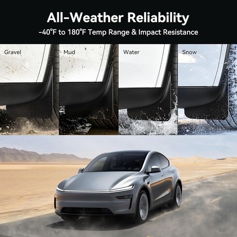 YONZEE 8-Pack Front & Rear Mud Flaps for Tesla Model Y Juniper Accessories 2026 2025 [Protect Paint, No Drilling Required], TPE Splash Guard, All Weather Mud Guards Body Kits for Tesla New Model Y in Saudi Arabia