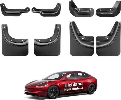 YONZEE 8-Pack Front & Rear Mud Flaps for Tesla Model Y Juniper Accessories 2026 2025 [Protect Paint, No Drilling Required], TPE Splash Guard, All Weather Mud Guards Body Kits for Tesla New Model Y in Saudi Arabia