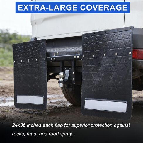 OrangeStar 2-Pack Heavy Duty Rubber Mud Flaps, 24x36 Inch Universal Flexible Splash Guards for Trucks & SUVs, No Crack Mud Guard for Pickup, Off-Road Protection in Saudi Arabia