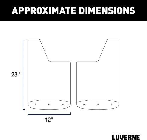 Luverne 251445 Rear 12-Inch x 23-Inch Textured Rubber Mud Guards, Select Chevrolet Silverado 1500, 2 Flaps in Kuwait
