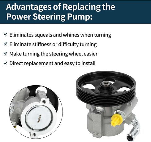 مضخة توجيه الطاقة مع بكرة لشركة هيونداي سانتا في 3.3L V6 2007-2009 مضخة مساعدة الطاقة استبدال رقم 20-997/57100-0W500 1 قطعة in Kuwait