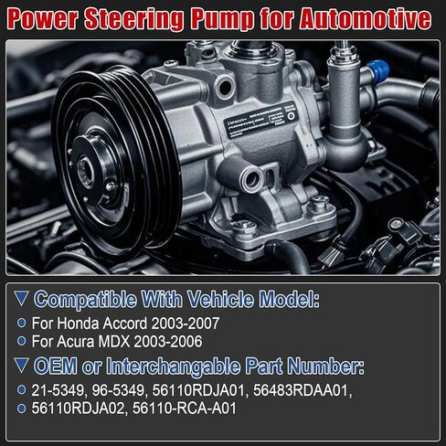 مضخة توجيه كهربائية لهوندا أكورد 3.0L 2003-2007 ولأكورا MDX 3.5L 2003-2006 استبدال 21-5349 56110RDJA01 in Kuwait
