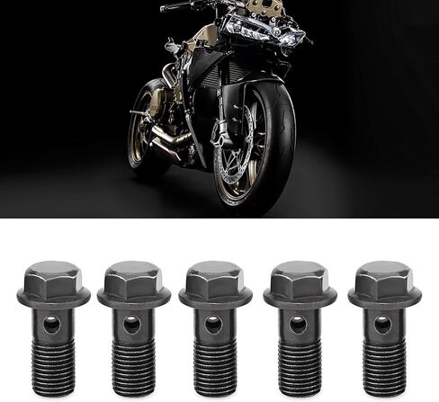 Yzf250 مسامير بانجو الفرامل، 5 قطع من مسامير البانجو للدراجات النارية وغسالات لأسطوانة الفرامل الرئيسية M10 x 1.25 مم in Kuwait