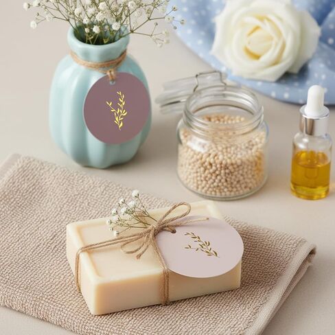 48Pcs Floral Gift Tags with String Attached 2.2in Handmade Tags Round Gift Bag Tags for Gift Wrapping Wedding Parties Baby Shower Birthday Presents Favor (3 Colors) in Kuwait