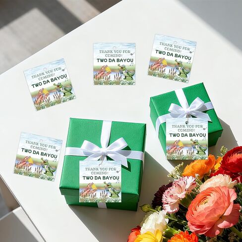 50PCS Bayou Thank You Tags Two Da Bayou Crocodile Birthday Party Decorations Alligator Crawfish Swamp Gift Paper Tags for Boys Girls Jungle Safari Animals Reptile 2nd Birthday Party Favors Supplies in Saudi Arabia