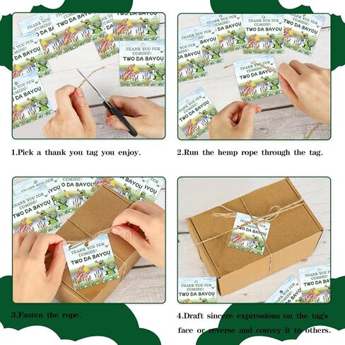 50PCS Bayou Thank You Tags Two Da Bayou Crocodile Birthday Party Decorations Alligator Crawfish Swamp Gift Paper Tags for Boys Girls Jungle Safari Animals Reptile 2nd Birthday Party Favors Supplies in Saudi Arabia