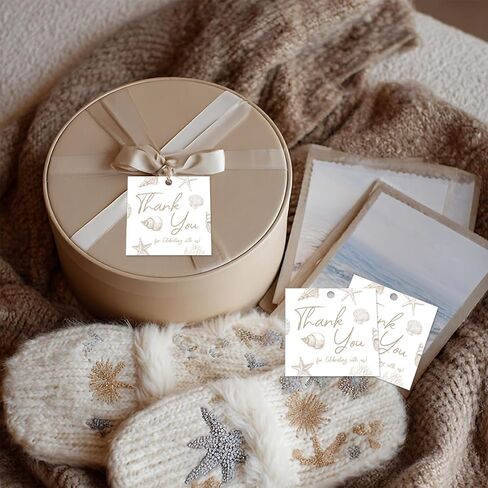 50Pcs Sea You Soon Baby Shower Thank You Tags with String, Thank You for Celebrating with Us Gift Tag, Under The Sea Seashell Square Thank You Tags for Ocean Animal Baby Shower Decor Party Supplies in Kuwait