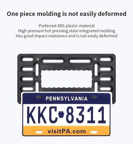 License Plate Bracket Holder, Front License Plate Bracket, No Drill Front Plate Mount, Licenses Plates Brackets Bumper, Car Frame Mount Adapter with Stainless Steel Screw, Cable Ties in Saudi Arabia