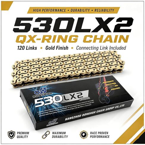 DONGHUA DH 530LX2 High Performance QX Series X-Ring Chain 120 Link Gold with Connecting Link in Kuwait