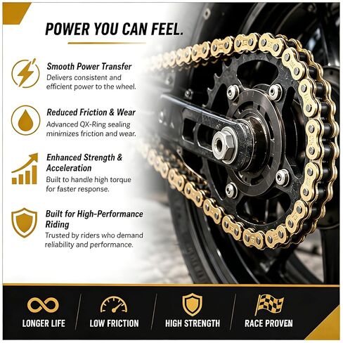 DONGHUA DH 530LX2 High Performance QX Series X-Ring Chain 120 Link Gold with Connecting Link in Kuwait