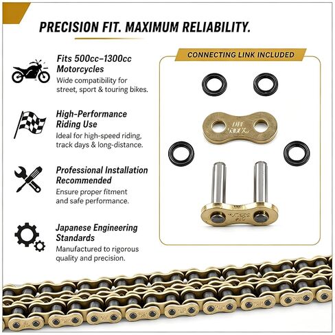 DONGHUA DH 530LX2 High Performance QX Series X-Ring Chain 120 Link Gold with Connecting Link in Kuwait