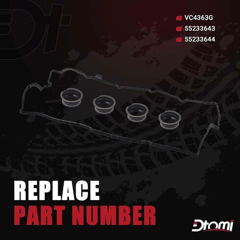 Engine Valve Cover Gaskets Compatible with Fiat Jeep Vehicle 500L 500X 1.4L 2014-2017, Renegade 1.4L 2015-2018 Replaces# VC4363G, 55233643, 55233644 in Kuwait