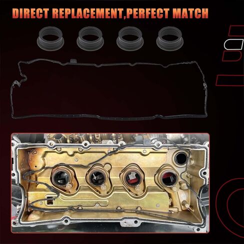 Engine Valve Cover Gaskets Compatible with Fiat Jeep Vehicle 500L 500X 1.4L 2014-2017, Renegade 1.4L 2015-2018 Replaces# VC4363G, 55233643, 55233644 in Kuwait