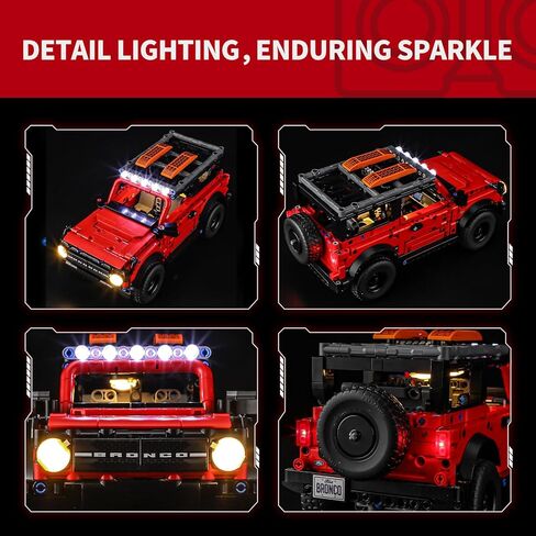 مجموعة إضاءة BRIKSMAX 2.0 متوافقة مع مجموعات بناء Lego Technic Ford Bronco SUV 42213 - مجموعات إضاءة LED (الملحقات فقط)، تقنية إخفاء الكابلات للعرض والهدايا وهواة الجمع in Kuwait