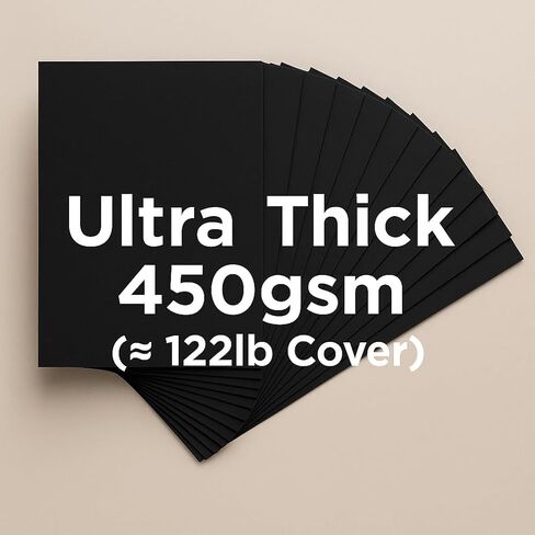 4.1 x 5.8 Inch Black Cardstock Blanks (A6), 25 Pack – 122 lb Cover (450gsm) Flat Unscored Cards for Crafts, Foil & Printing in Kuwait