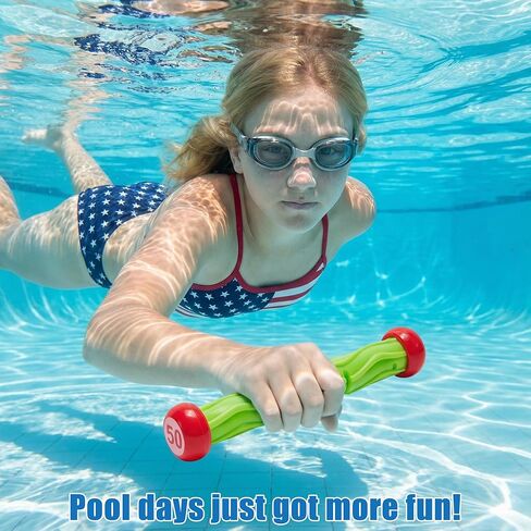 PARENTSWELL 17 Pcs Pool Diving Toys for Kids Adults, Swimming Pool Toy Set Includes 8 Dive Torpedos, 5 Diving Sticks & 4 Diving Rings for Swim Pool Games, Water Fun Games in Kuwait